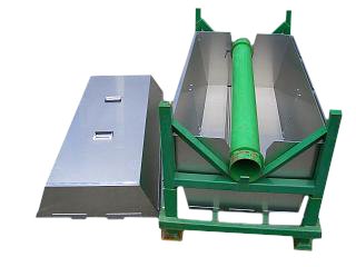 Aluminium housing for foil reels in a steel construction