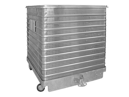 Container trolley, perforated with coupling