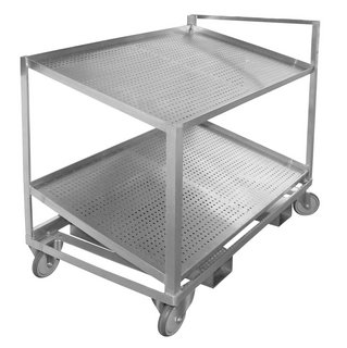 Container dolly with 2 trays