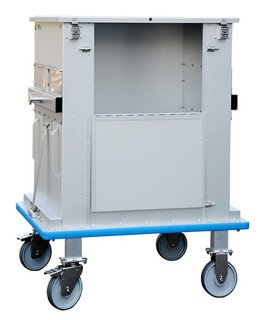 Disposal trolley suitable for a AGV system and for automatic emptying