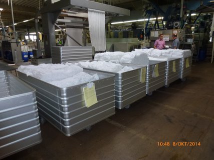 Transport trolleys for fabrics