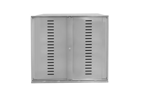 Narcotics container with 2 doors and ventilation slots