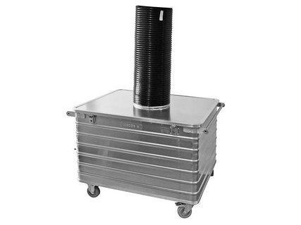 Container trolley with hose connector on top