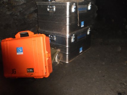 Boxes at diving expedition