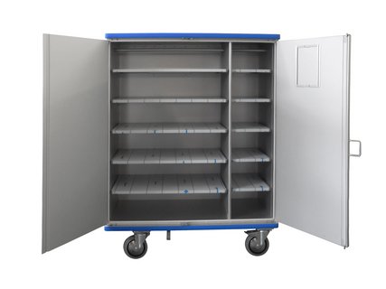 Cupboard trolley with shelves and divider