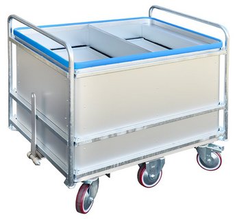 Order picking trolley with 2 separate bases