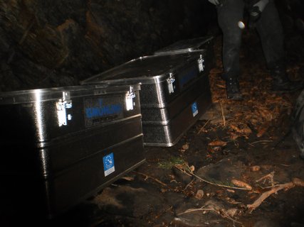 Boxes at diving expedition