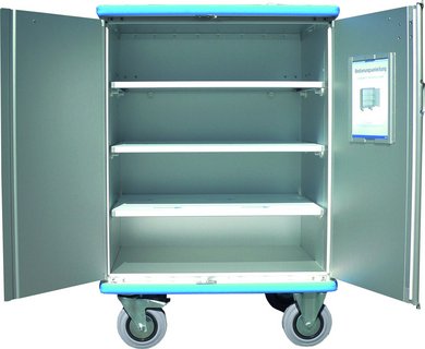 Armoire roulante avec 3 étagères amovibles