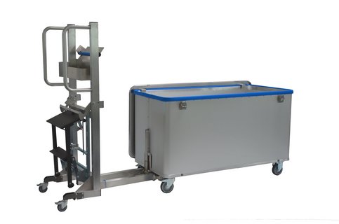 Order picking trolley with pushing aid