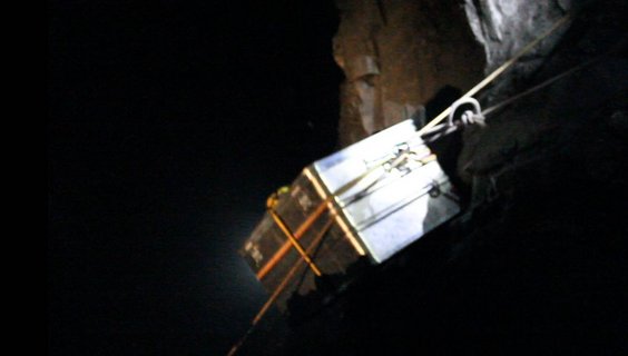 Boxes at diving expedition