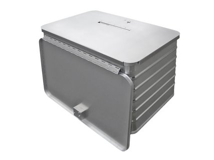 Data disposal container with double lid and slam lock