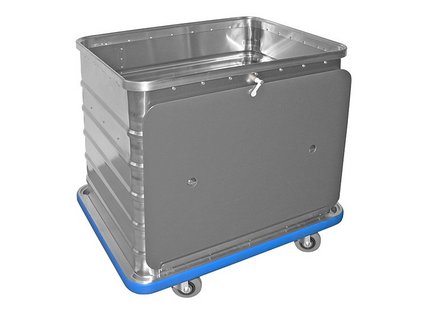 Container trolley with removable plastic tray