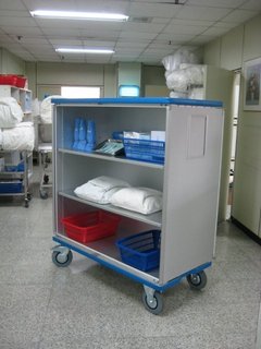 Cupboard trolley in daily hospital use
