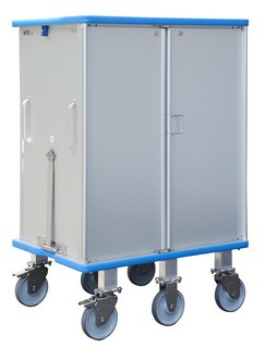 Cupboard trolley with 6 swivel castors and AGV