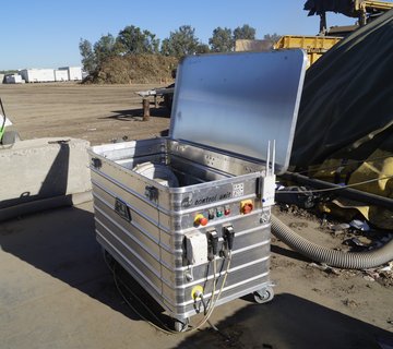 Transport trolley in the composting plant