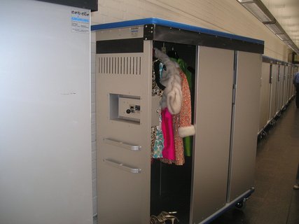 Clothes and costume trolley in the opera